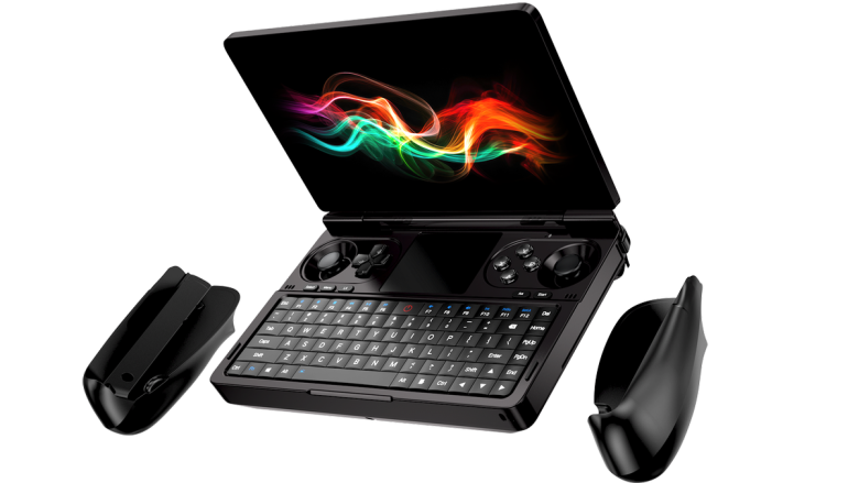 Official render of the GPD Win Mini 2024, with detachable, DualSense-inspired handles.